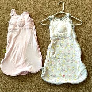 2 Nested bean sleep sacks! 3-6 month and 6-12. 1 worn for a week, 1 never worn!